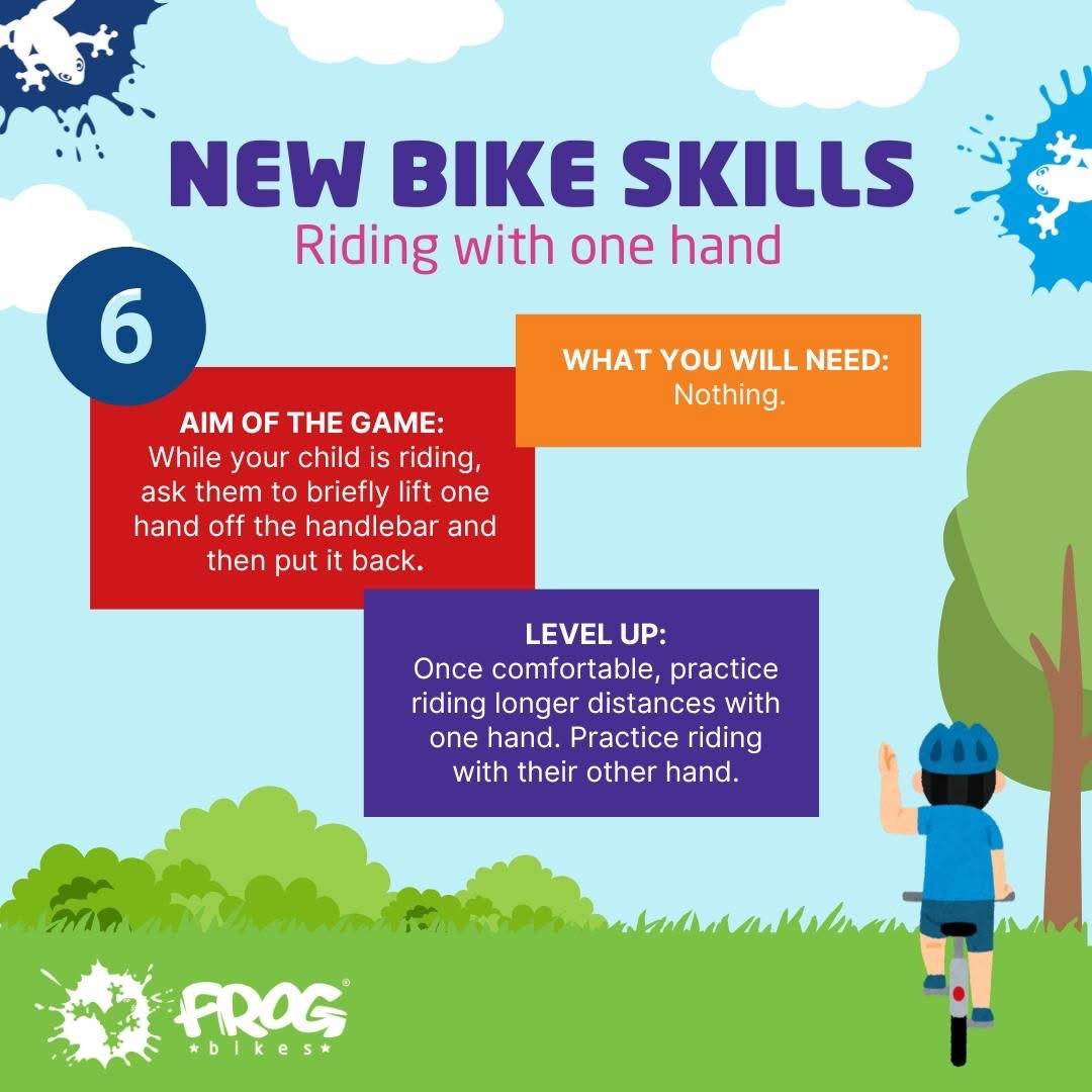 bike skills from Frog Bikes - riding with one hand